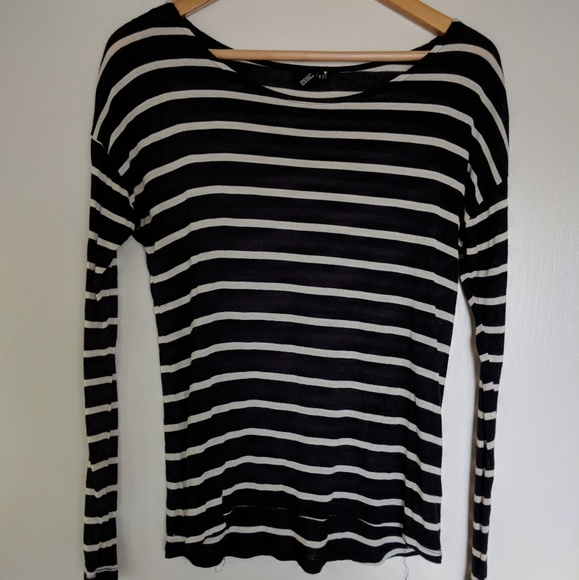 Forever 21 Navy & White Striped Long Sleeve - Picture 4 of 4